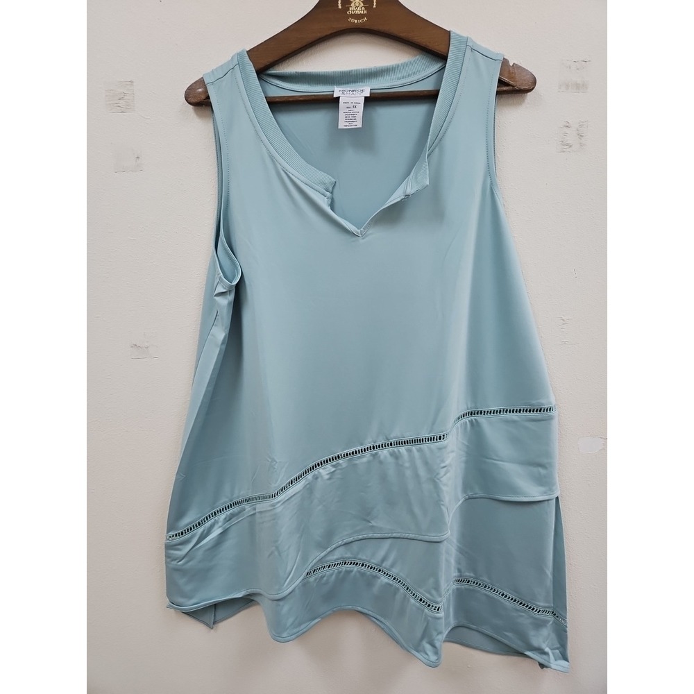 Monroe and Main Sleeveless Blouse Asymmetric Hem 1X New